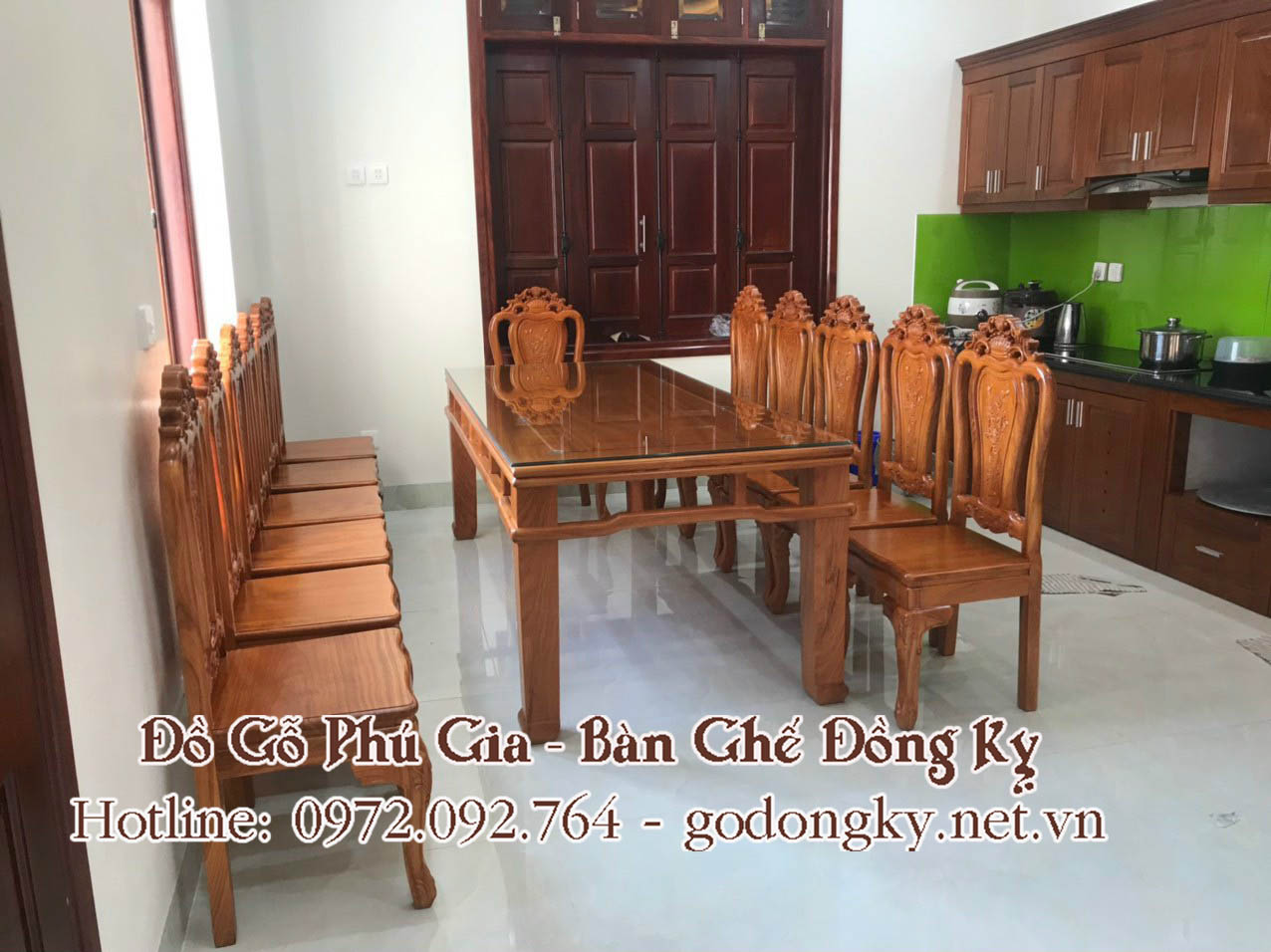 bộ bàn ghế phòng ăn phú gia